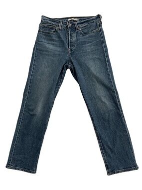 Levi's Wedgie Straight Leg Jeans Women's 27 High Rise Button Fly Blue Denim